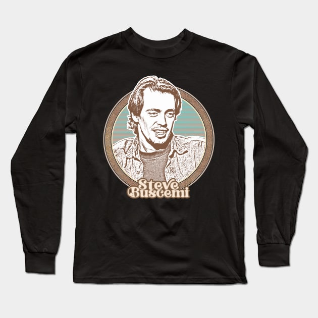 Steve Buscemi // Retro Style Fan Art Design Long Sleeve T-Shirt by DankFutura